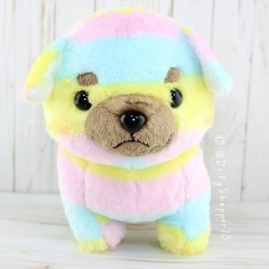 Amuse Large Mameshiba San Kyodai Rainbow Bulldog Plush